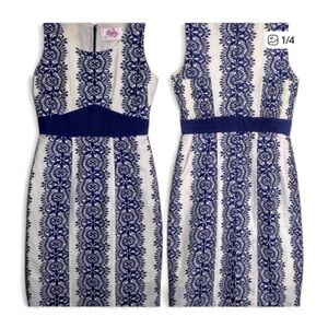 Ruby Belle | Blue and White Print Dress Sz 0